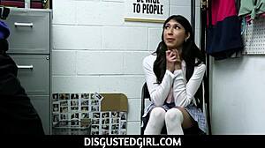 teen penelope woods offers blowjob to cop for release in disgustedgirl scene