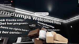 Cat Girl Bent Over For Monster Black Cock Blowjob