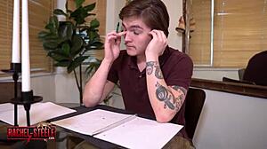 I can't resist my step-mom's big tits as she bends over and takes charge