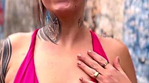 slutty prostitute offers mysterious blowjob in public