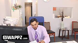 hey, check how horny stepdads swap teen 18+ stepdaughters in office chaos