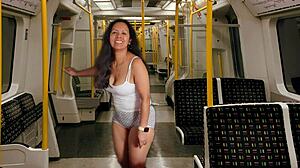 Preview of Stripping and Masturbating on Metro with Agarabas and Olpr. Big Tits and Shaved Slit in Wild Action!