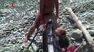 beach voyeur wife gives head and gets fucked public style 😏