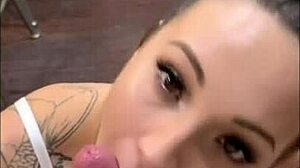 sasha foxxx and her real boss giving blowjob at work office