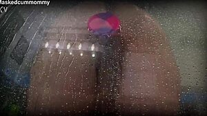 spied on chubby roommate using new toy in shower, almost got caught dropping phone