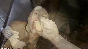 i dominate monika fox with hard anal fingering and brutal facefuck, cumming in her mouth