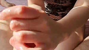 Hot Sunny Handjob With Cumshot Orgasm