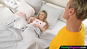 old man convinces blonde step daughter to ride his cock