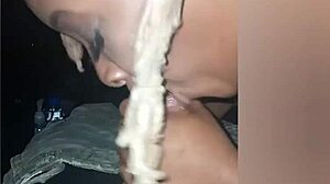 Ebony Girlfriend Sucks Cock in Car