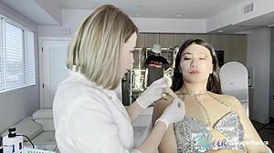 Does This Asian Nurse Give A Hairless Facial To Her Patient?