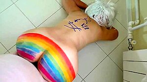 Step son fucked mom in a tight ass and finished her anal