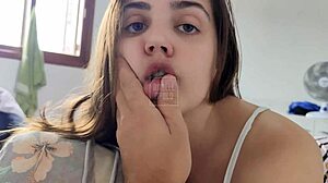 Roleplay action with stepbrother getting a wild blowjob from me