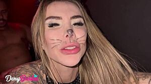 Hot Latina MILF with huge ass fucks a guy right in the club!