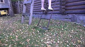 Milf: 'Check my wet pussy outdoor pissing stream?'