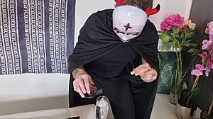 Lisa Wild's First Anal Deepthroat in Halloween Costume