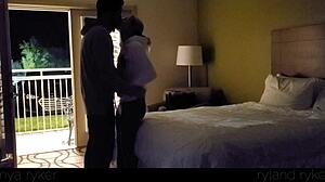 Exclamatory-Provocative Hot Young 18+ Slut Fucked Hard in Motel with Door Open for Voyeurs! Wow, That Big Cock Action!