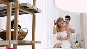 Teen Blonde Massage Turns Into Intense Fucking Session