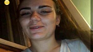 Sexy girl shows big tits and boobs on webcam chat.