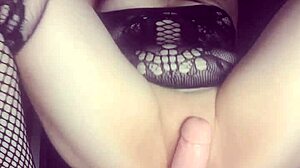 Solo girl riding a thick dildo