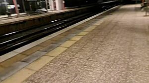 Watch The Public Outdoor Train Station Fuck With A Stranger In Heels