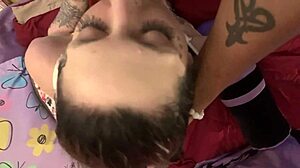 yo, check this tatted emo beauty swallowing black cock!