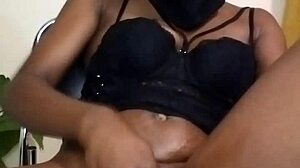 Solo woman fingers ass and squirts during masturbation.