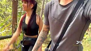 latin couple fucks in forest on the sly