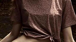 Lingerie Models Pose Barefoot Under Cherry Blossom Trees.