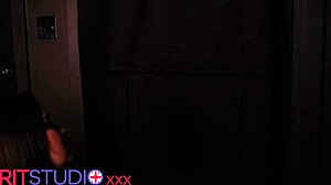 Nurse sneaks to gloryhole after long hospital shift