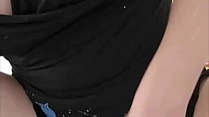 Adorable trans girlfriend enjoys dildo play with her big ass