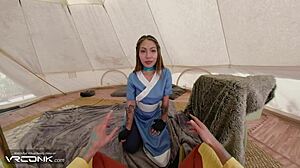 Asian babe Katara gets fucked by Aang in Avatar cosplay parody