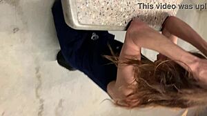 Public Blowjob in Walmart Lot Ends with Cum in Mouth