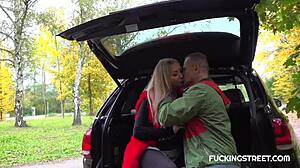 Blonde thanks saviour with surprise