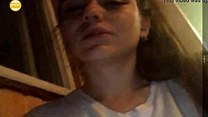 Sexy girl shows big tits and boobs on webcam chat.