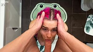 She got stuck in the washing machine, so he helped with a doggy bang