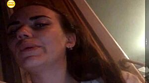 Sexy girl shows big tits and boobs on webcam chat.