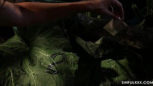 Jungle Seduction: Couple Licks and Masturbates in Forest Close-Up