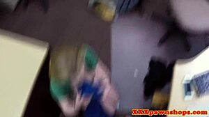 Broke babe gets fucked by pawnbroker on hidden camera