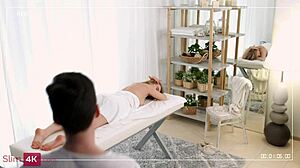 Teen Blonde Massage Turns Into Intense Fucking Session