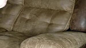 Horny wet pregnant redhead milf with big tits wants fucking on the sofa