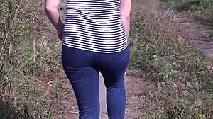 Milf: 'Check my wet pussy outdoor pissing stream?'