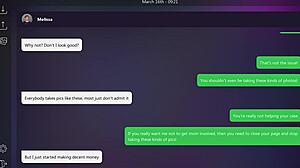 Blonde melissa engages in dirty texting with small tits exposed