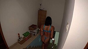 Vicky Simons tries anal challenge with dildo for big prize