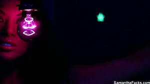 Samantha Saint Lesbian Black Light