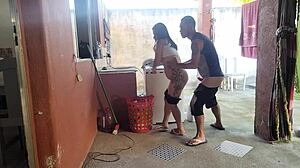 My Wife Left and the Maid Couldn't Resist My Hard Cock