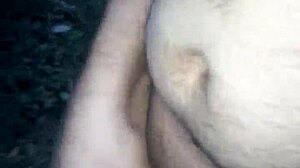 Naked Flashing Near Road in Car Outdoor