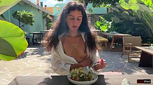 I Asked A Friend To Cum On My Face In A Cafe So I Could Eat Food With Sperm