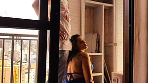 My boss called me to fix a cabinet at home and i ended up fucking and cumming inside her juicy ass