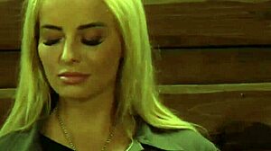 Busty lesbian slave masturbates with mistress in domination scene