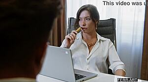 Lesbian Accountant Discovers Giving Blowjob Is Fun And Have Sex First Time With Man